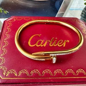 Nail bracelet juste un clou with faux diamonds